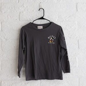VTG Disney Mickey Mouse Through The Years Kids Charcoal Long Sleeve Tee